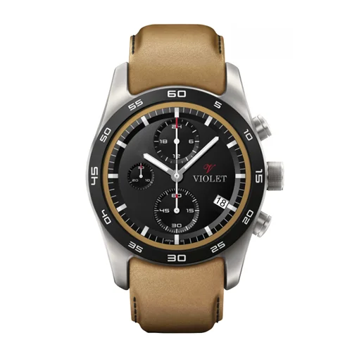 ساعت مچی عقربه ای مردانه ویولت استیل صفحه مشکی کد 0594