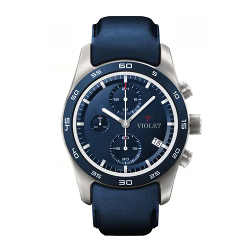 ساعت مچی عقربه ای مردانه ویولت استیل صفحه سرمه ای کد 0594