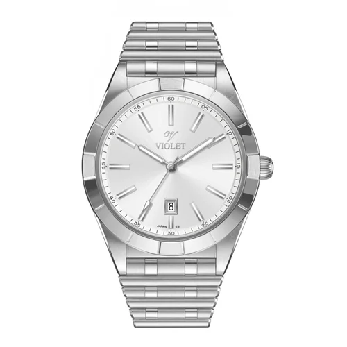 ساعت مچی عقربه ای مردانه ویولت استیل صفحه سبز کد 0612